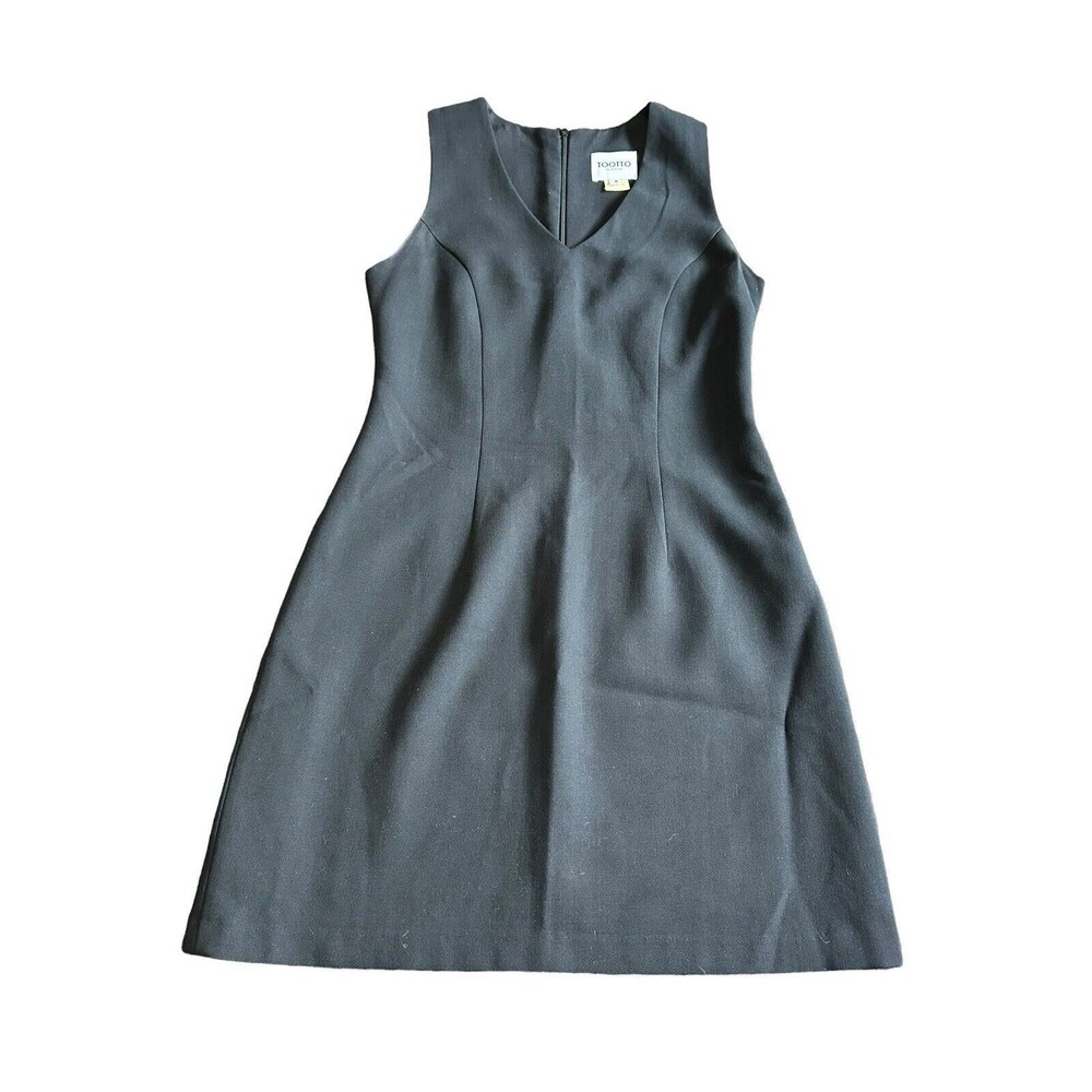 Vintage Tootto New York Brand Size Small 100% Wool Black Sleeveless V Neck AB1-5 - Picture 10 of 10